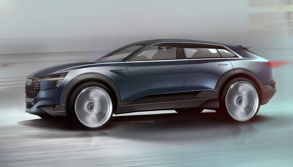 The Audi e-tron quattro concept is designed from the ground up as an electric car and proves to be pioneering in its segment at the very first glance.