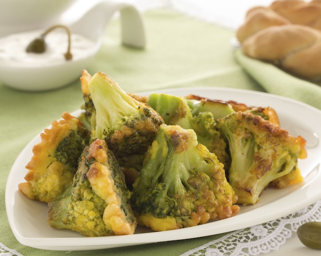 Appetizer of broccoli in the batter.